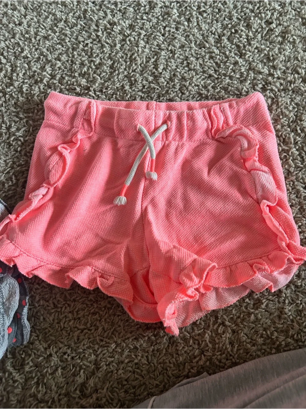 Girls' Pink and Gray Ruffle Shorts - Cute Polka Dot and Solid Styles